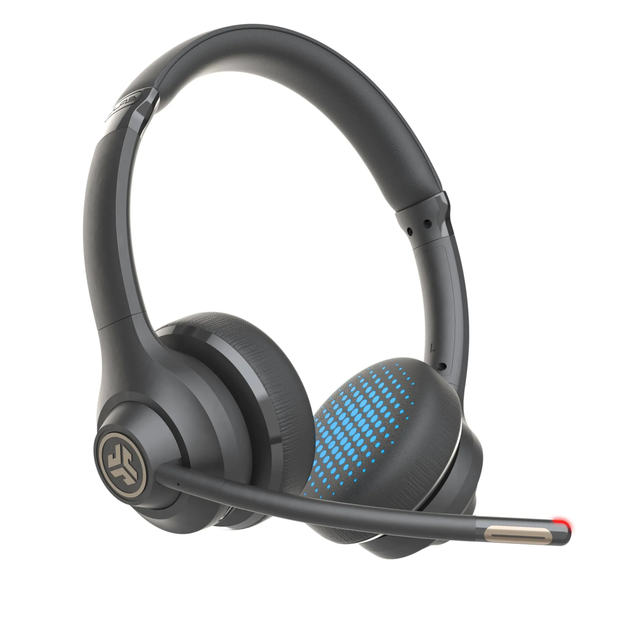 JLab Go Work Gen 2 Wireless Headsets with Microphone - 55+ Playtime PC Bluetooth Headset and Multipoint Connect to Laptop Computer and Mobile - Wired