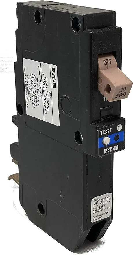 Eaton 20 amps Arc Fault/Ground Fault Single Pole Circuit Breaker 