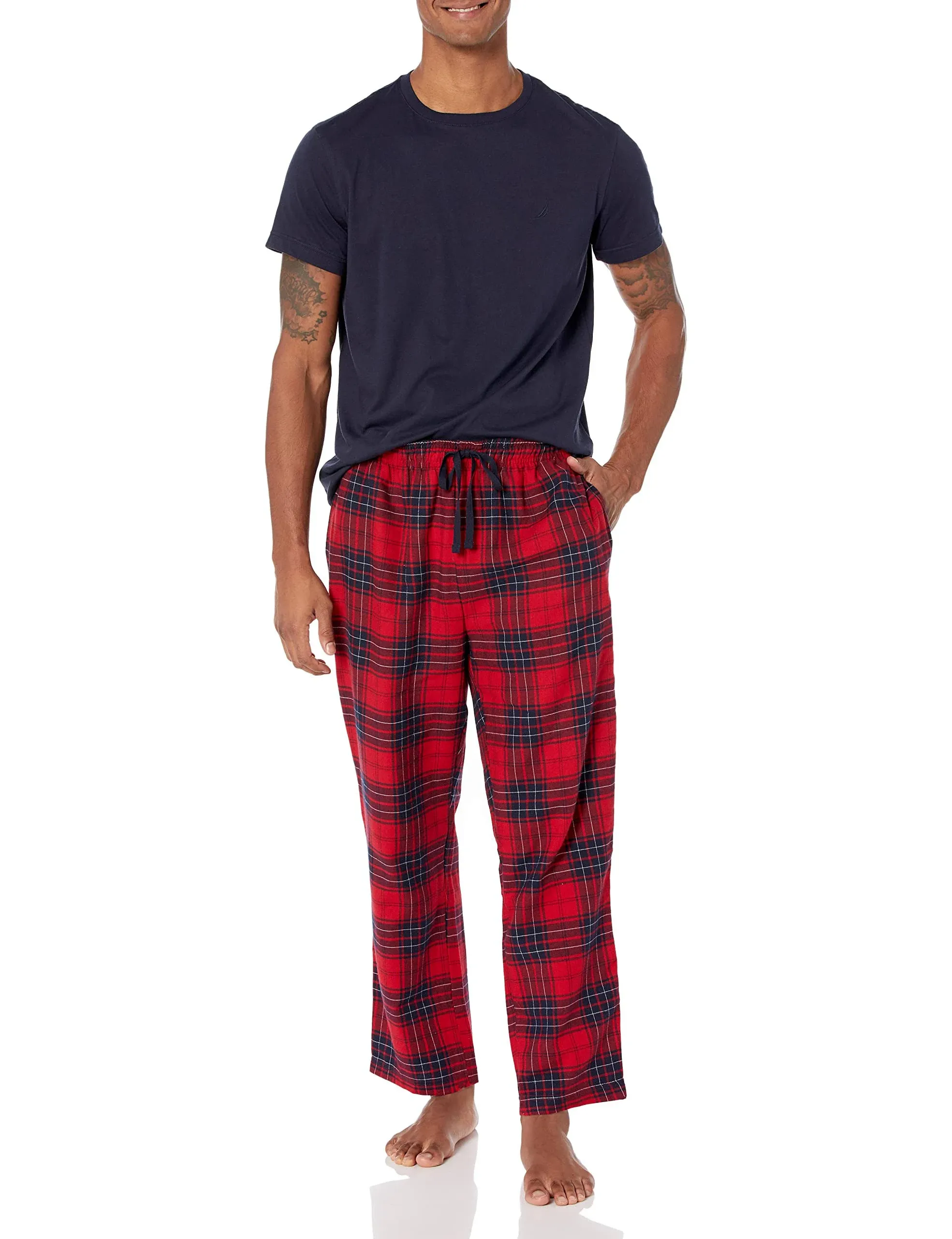 Nautica Men's Plaid Flannel Pajama Pant Set