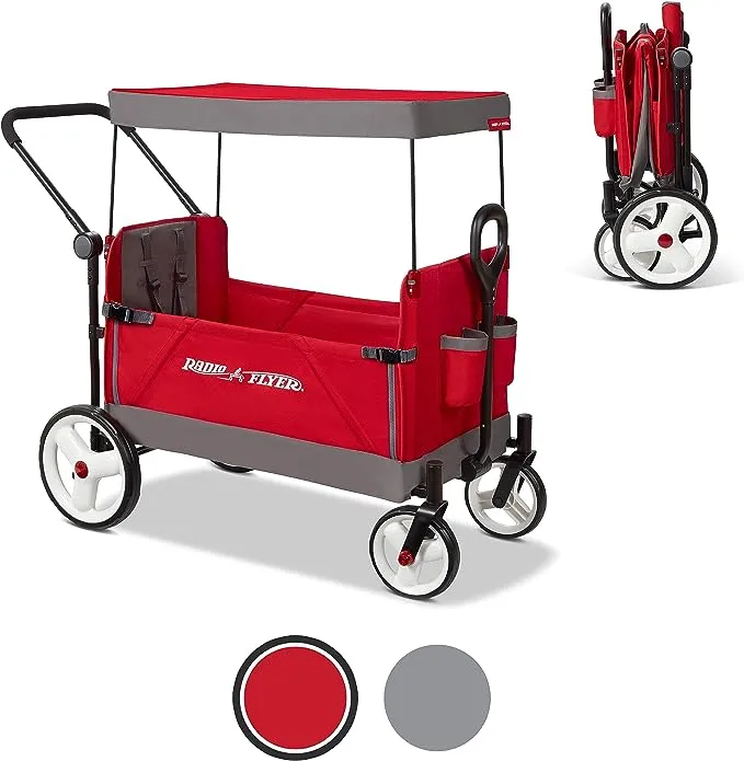 Radio Flyer Convertible Stroll N Wagon con arneses de 5 puntos