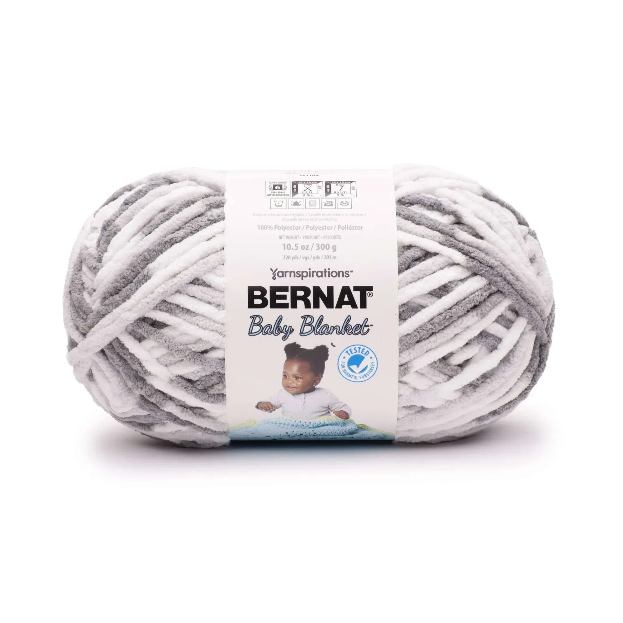 Bernat Baby Blanket Big Ball Yarn-Dapple Gray