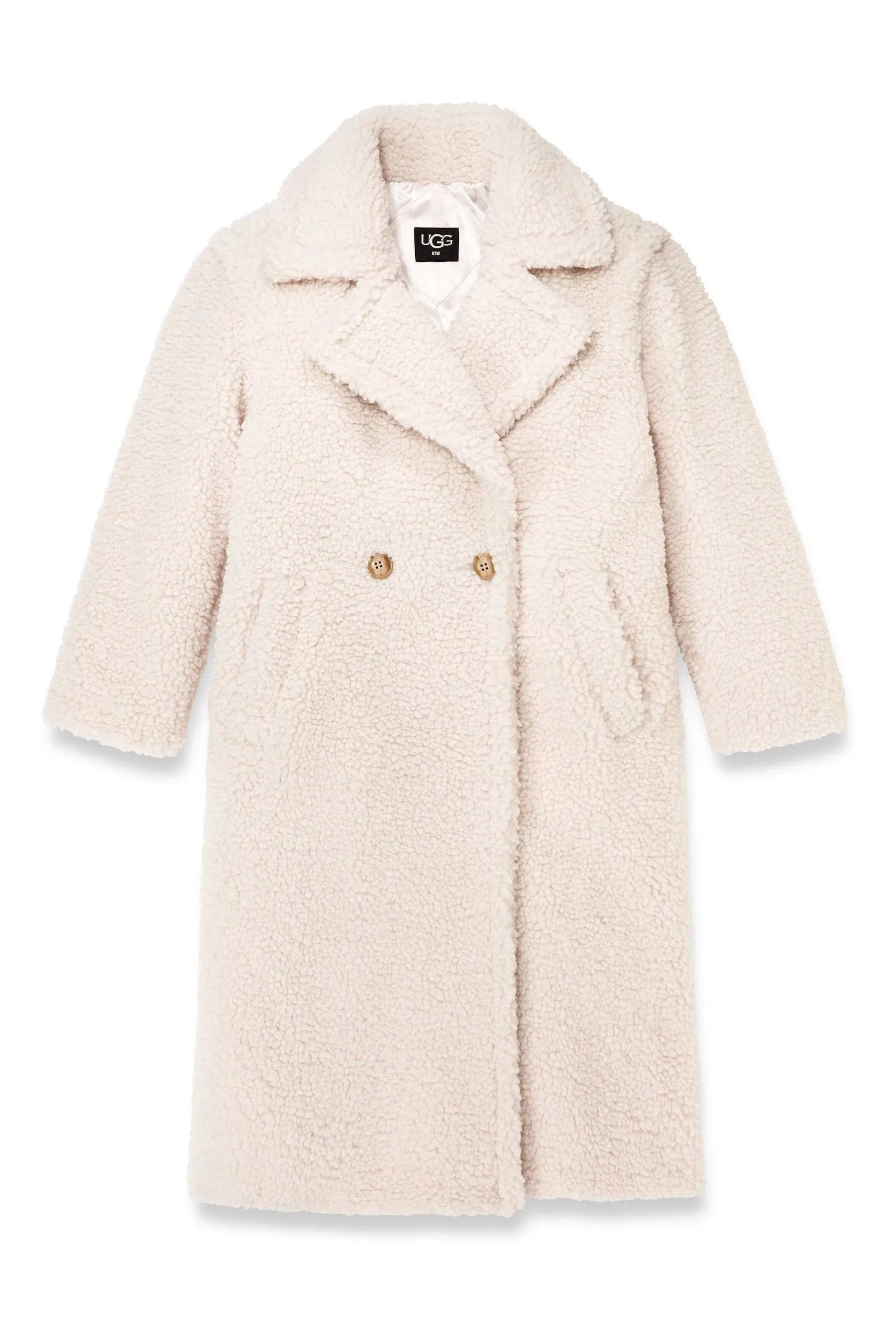 Gertrude long teddy coat in winter white