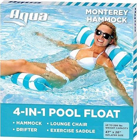 Aqua 4-in-1 Monterey Pool Float & Hammock - Multi-Purpose Inflatable