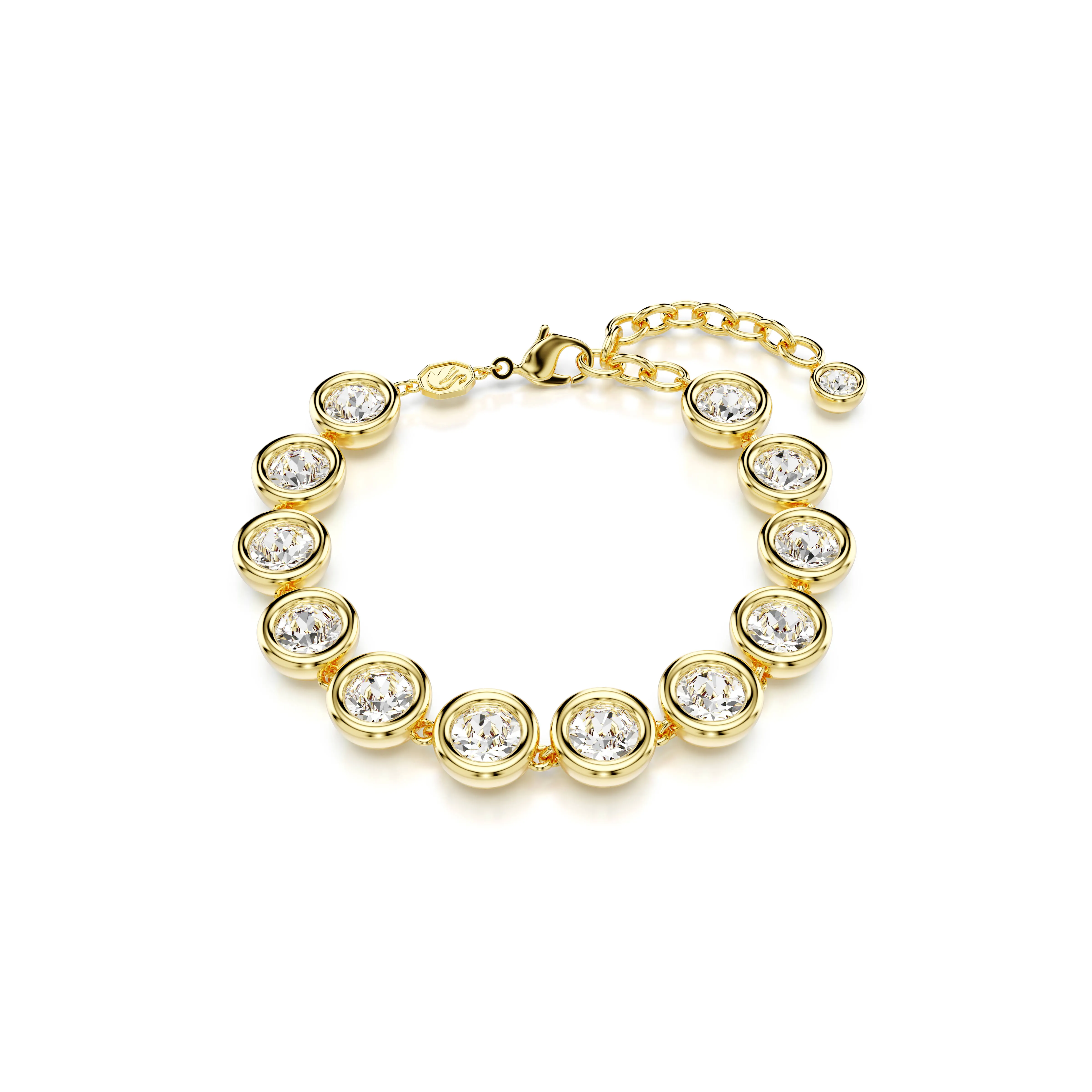 Swarovski Imber Bracelet, Round Cut, White, Gold-Tone Plated