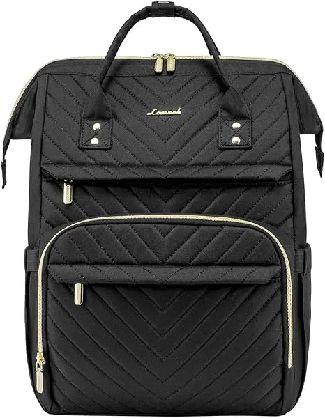 LOVEVOOK Laptop Backpack Women, Stylish Quilted Computer Backpack with USB Po...