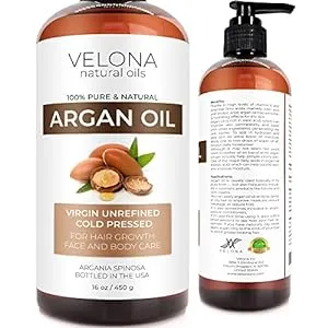 velona Argan Oil - 16 Fl Oz | Morocco Oil | Stimulate Hair Growth, Skin, Body and Face Care | Nails Protector | Unrefined, Cold Pressed | Cap Kit…