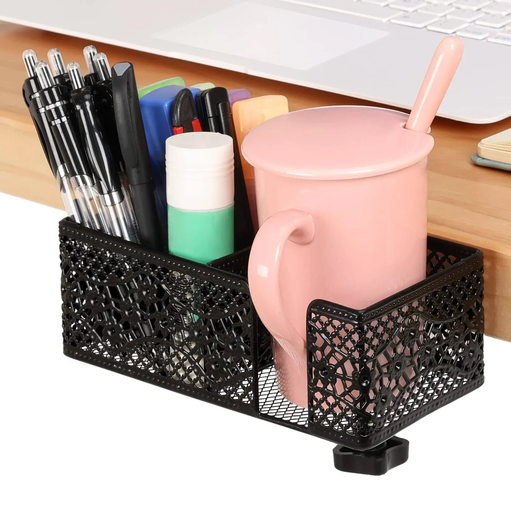 Aurynns Desktop cup holder with clip and stationery organizer ideal for stori...