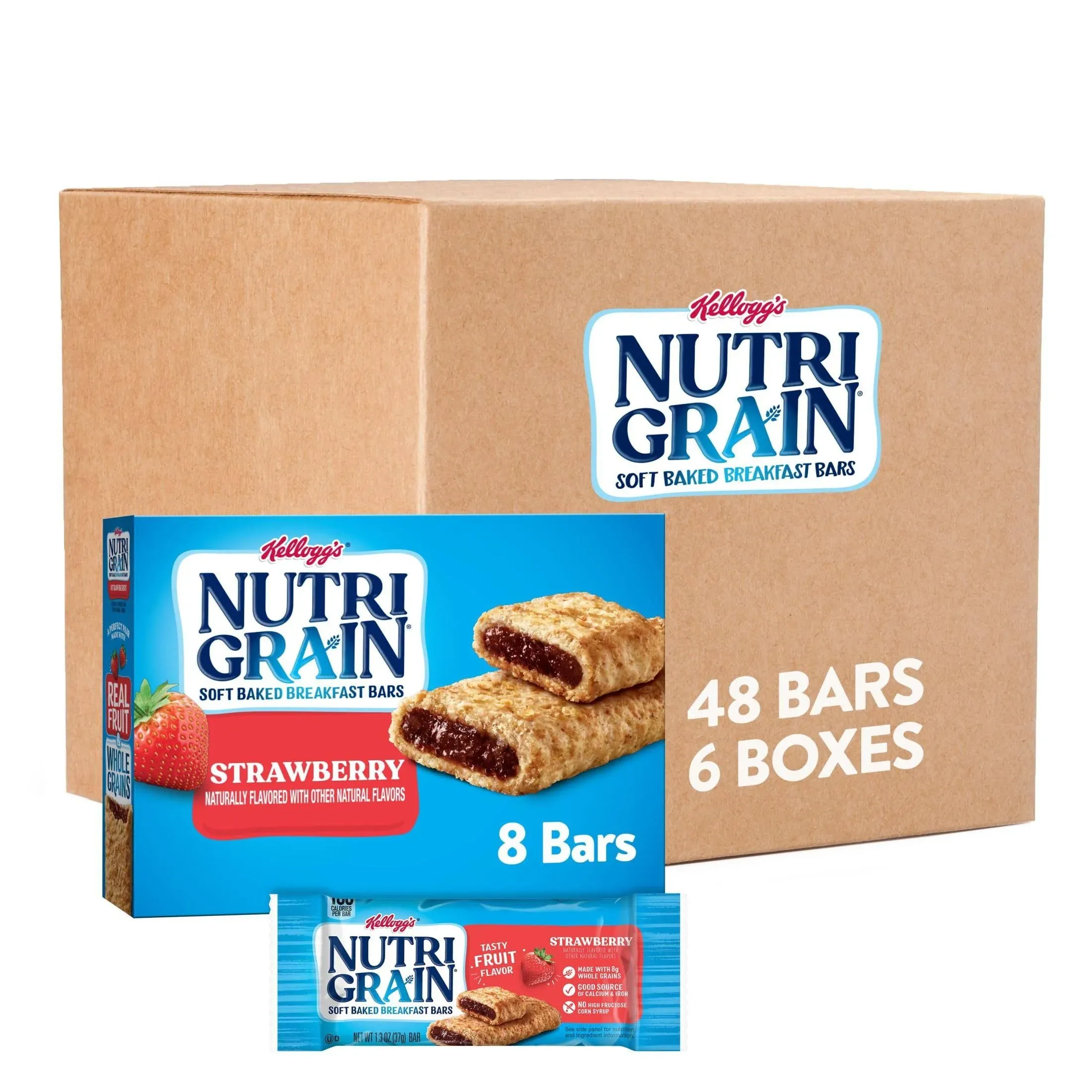 Kellogg's Nutri-Grain Cereal Bars, Strawberry - 8 pack, 1.3 oz each