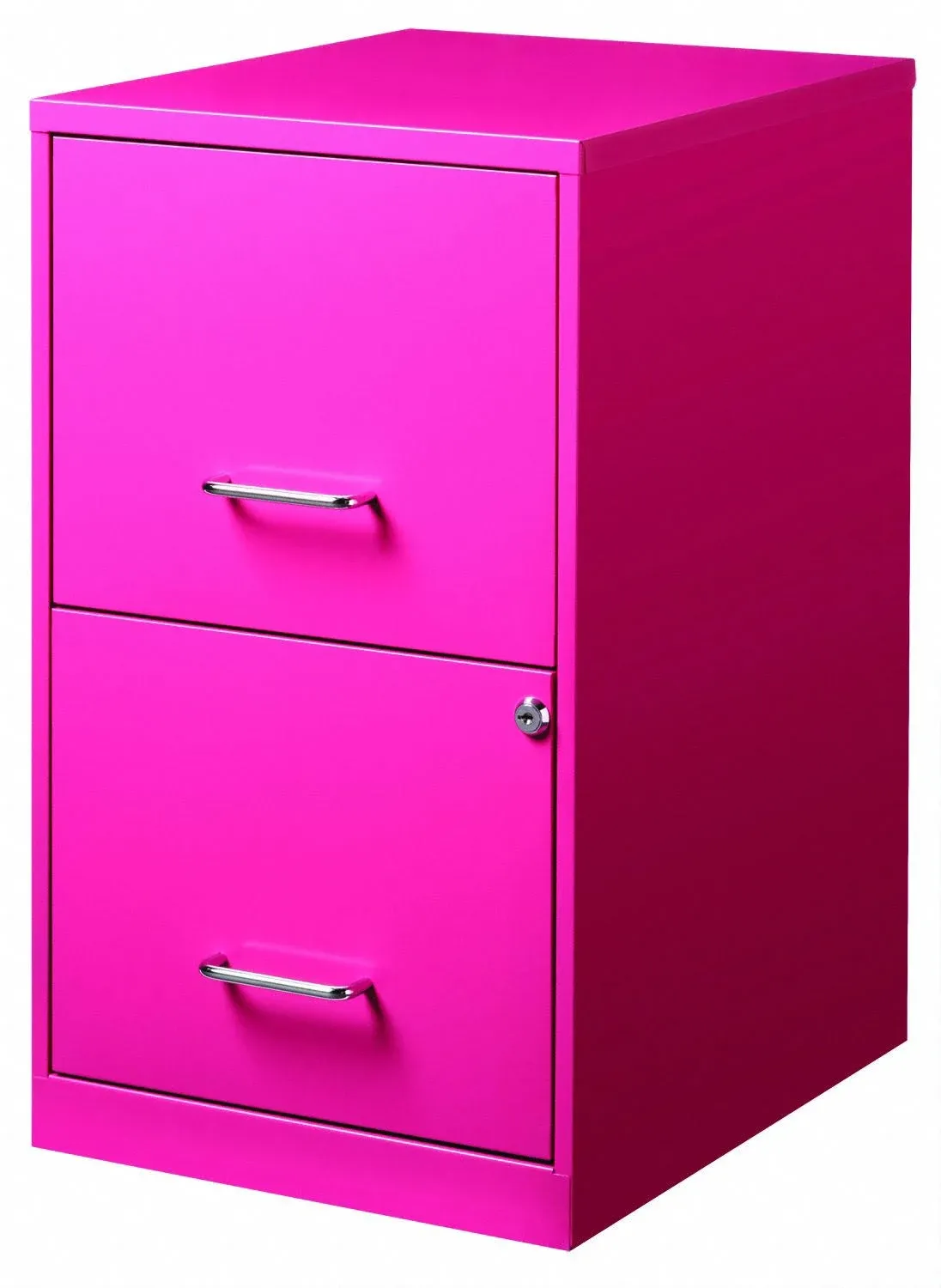 Space Solutions 18" Deep Metal 2 Drawer Metal File Cabinet Pink