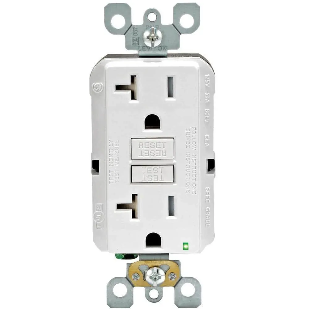 Leviton 20 Amp 125-Volt Duplex Self-Test Slim GFCI Outlet (4-Pack)