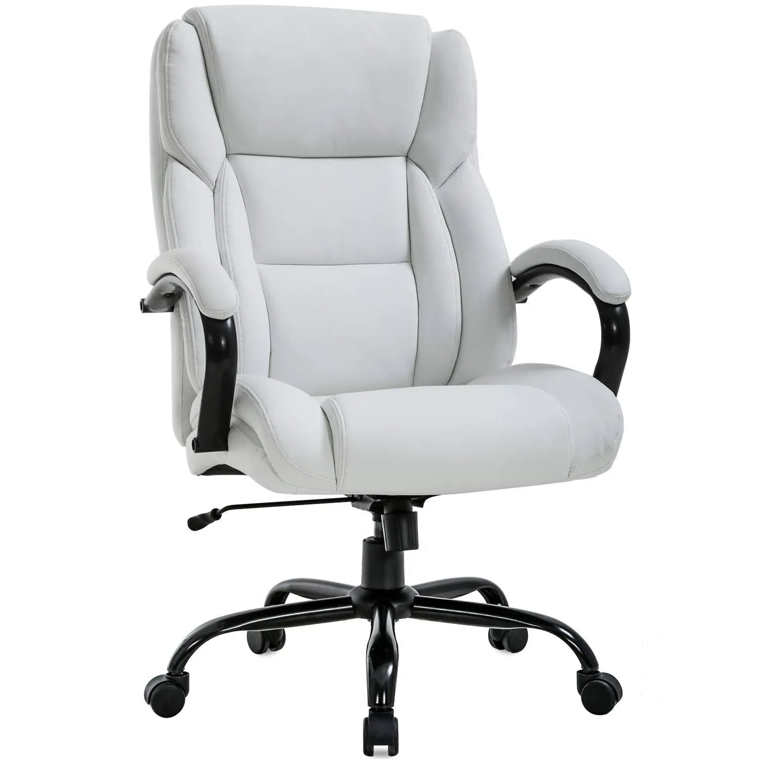 Office Chair 500lbs Wide Seat Ergonomic Desk Chair PU Leather Computer Chair Task High Back Executive Chair with Lumbar Support Armrest Adjustable