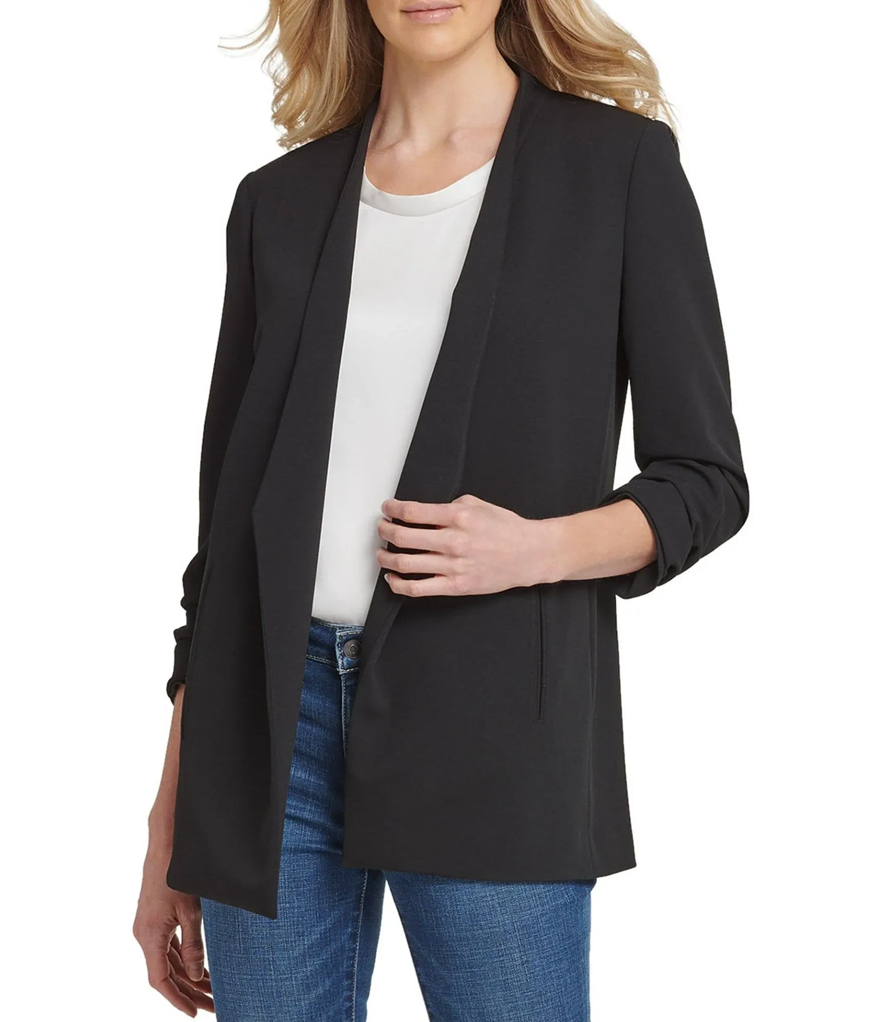 DKNY - Essential Open Front Jacket Blazer - Black