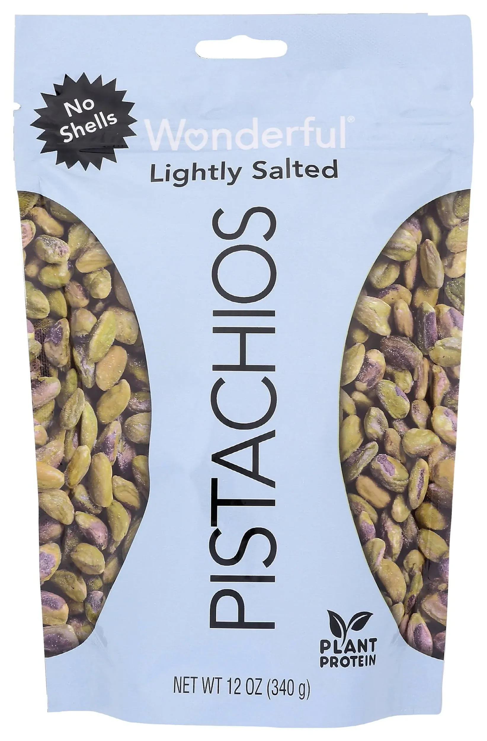 Wonderful - Lightly Salted Pistachios, No Shells, 12 oz.