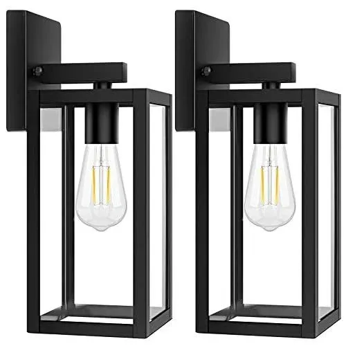 2-Pack Outdoor Light Fixtures Wall Mount, Waterproof Exterior Wall Lanterns with