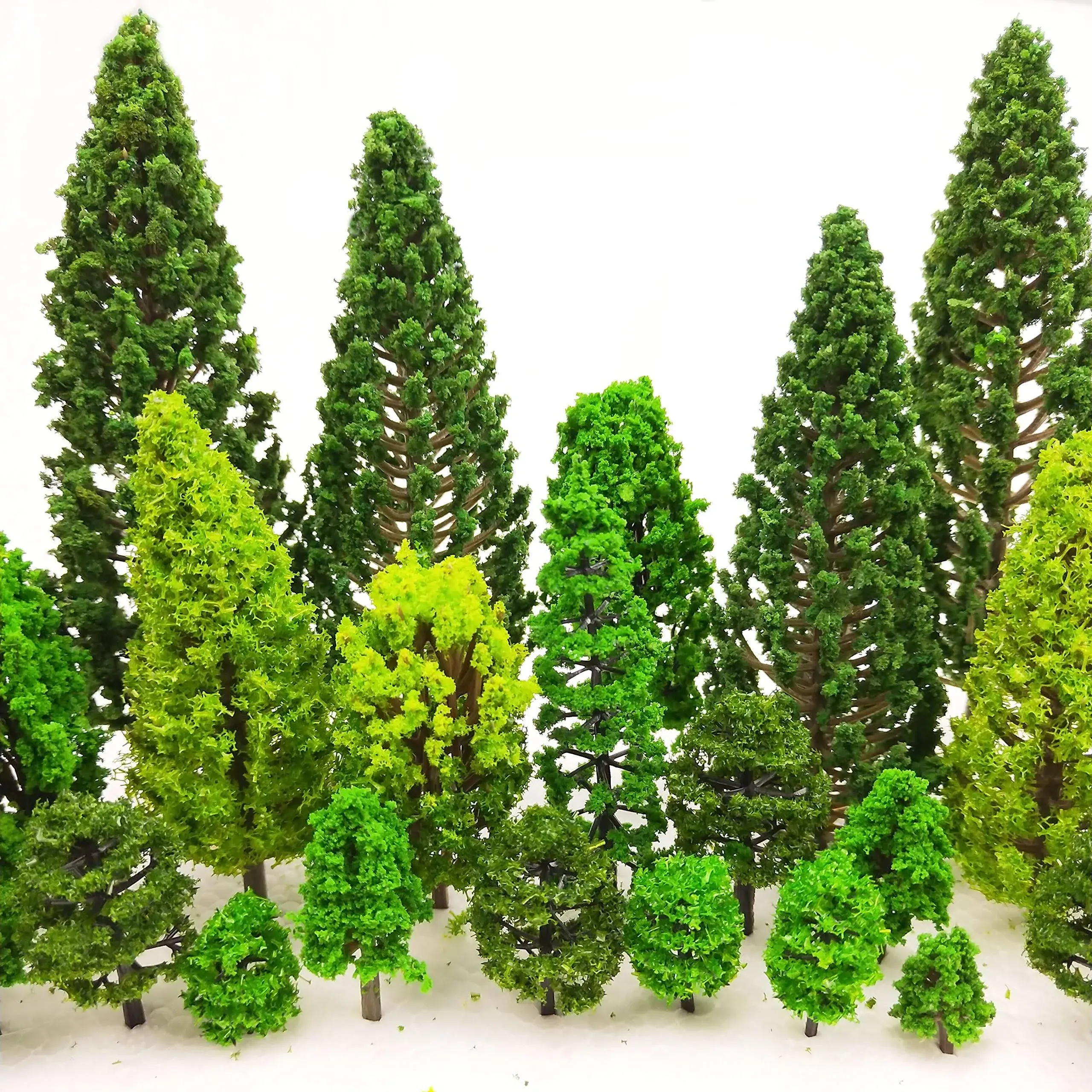 MOMOONNON 36 Pieces Model Trees 1.36-6 inch Mixed Model Tree Train Scenery ...