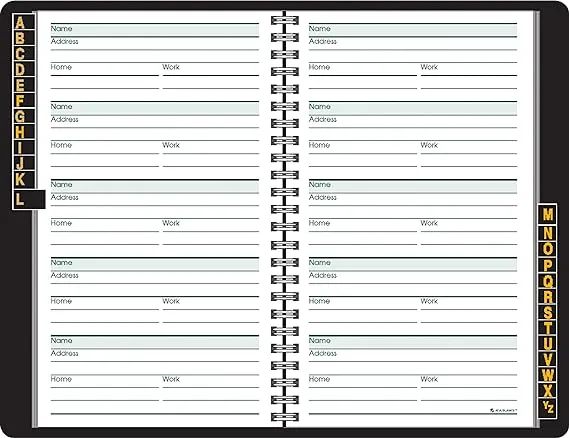 AT-A-GLANCE Telephone Address Book, Large Print, 500 Entries, 4-3/4" x 8", Black (80LP1105)