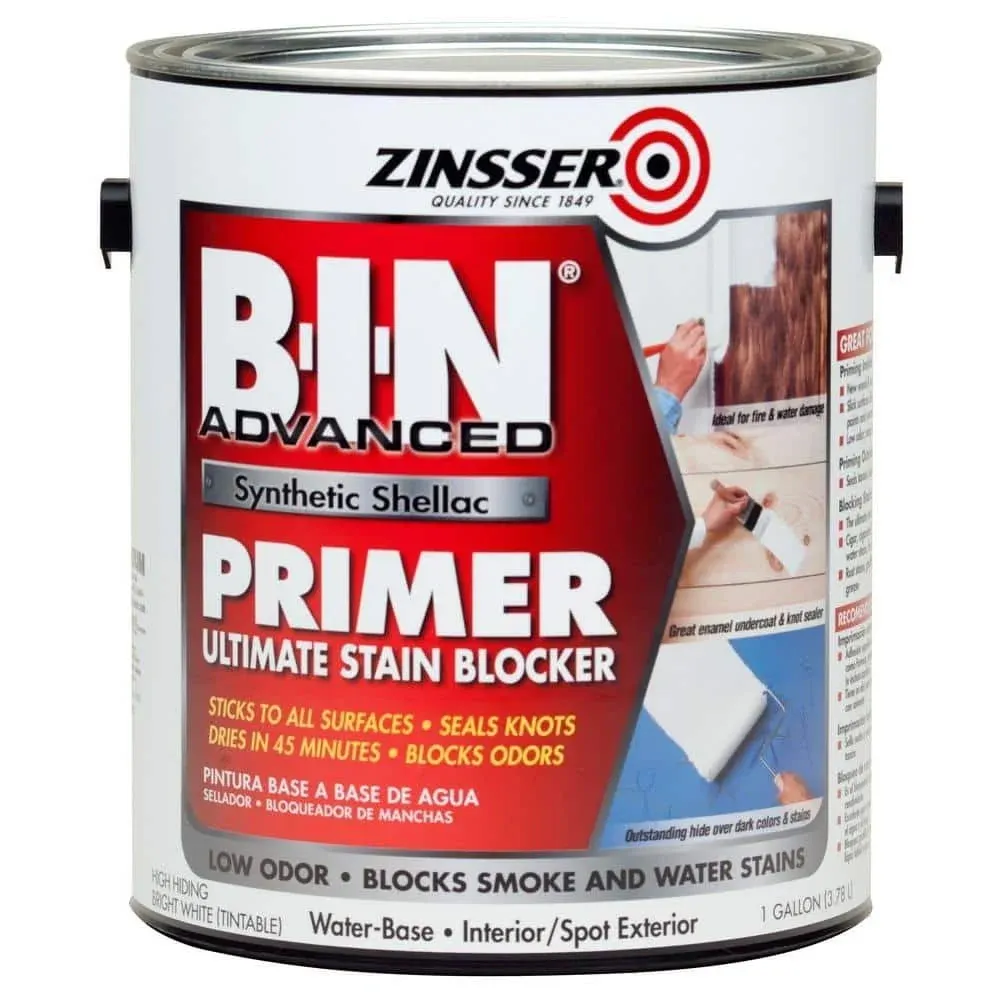 Zinsser B-I-N White Flat Shellac-Based Primer and Sealer 1 qt