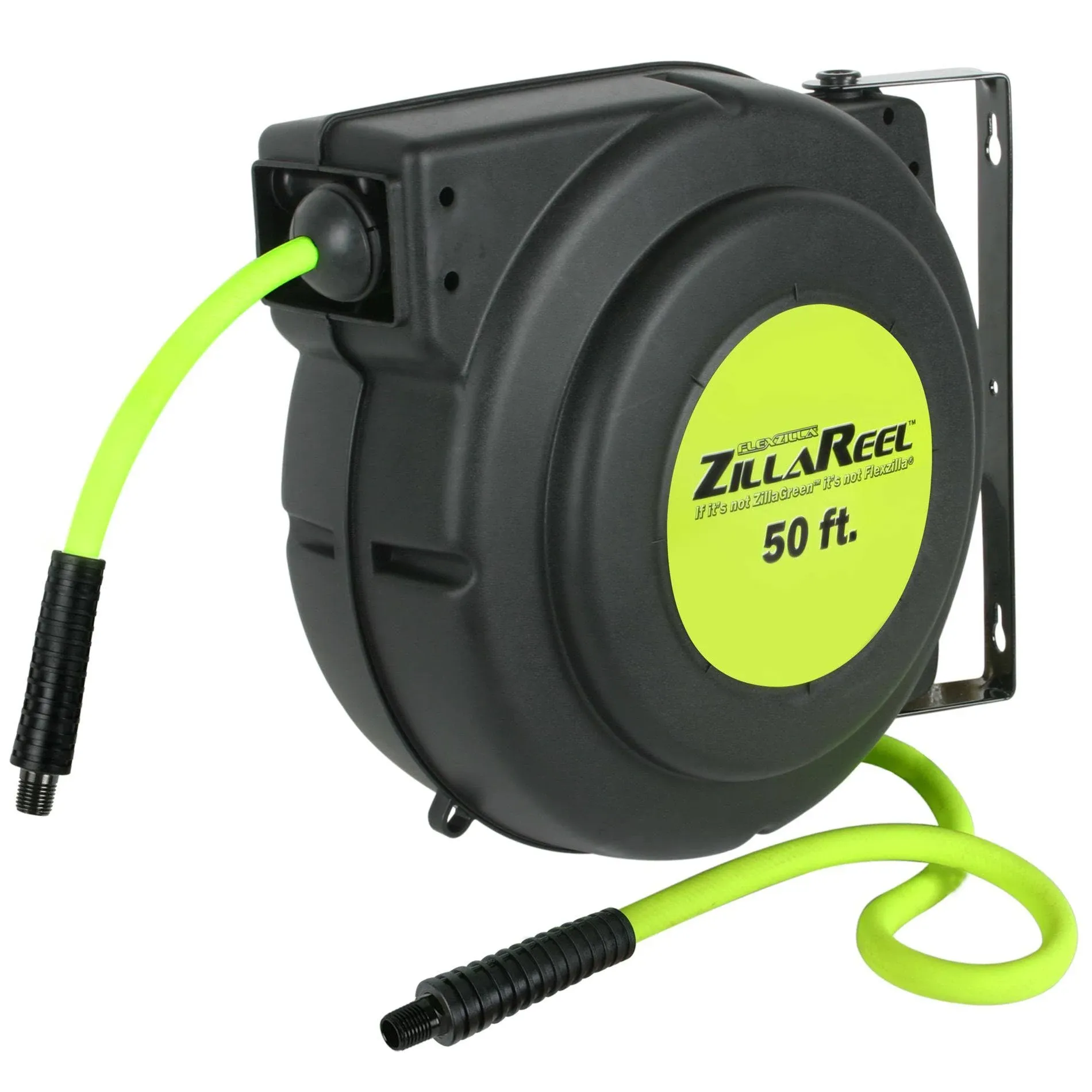 Flexzilla Enclosed Plastic Retractable Air Hose Reel, 3/8" x 50'