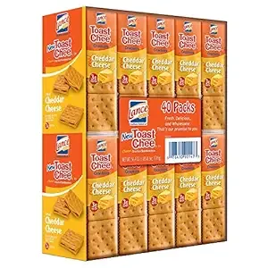 Lance Toast Chee Sandwich Crackers, Cheddar Cheese - 40 pack, 56.4 oz