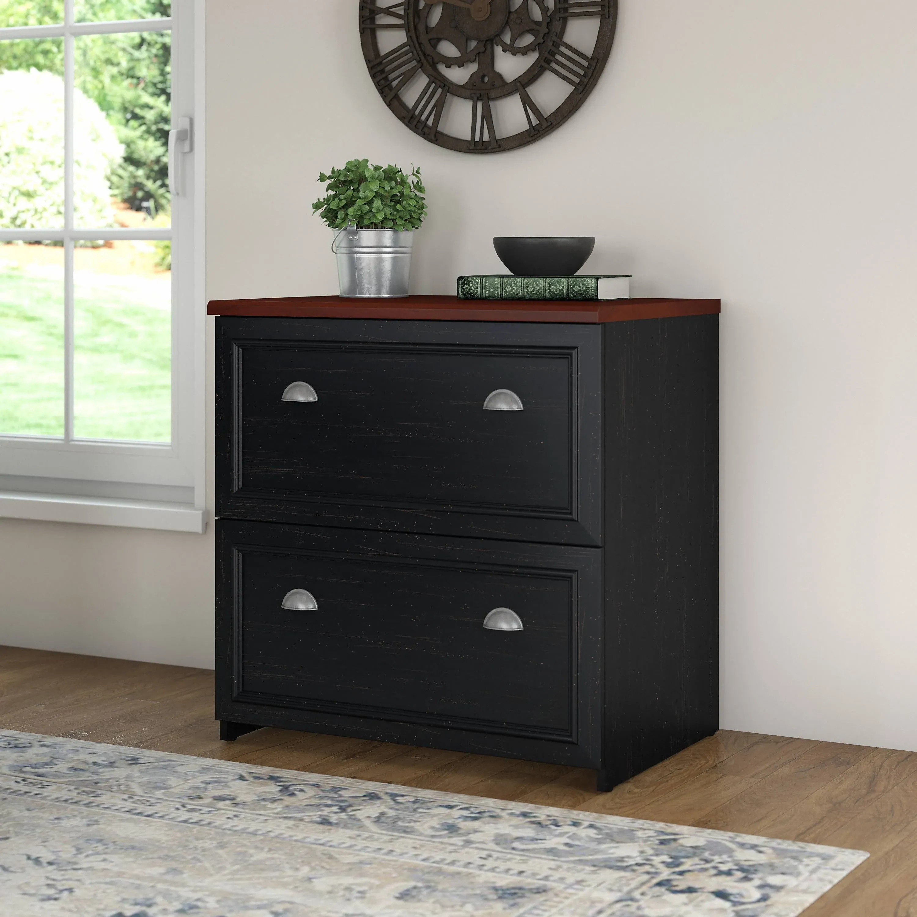 Bush Fairview Antique Black Lateral File