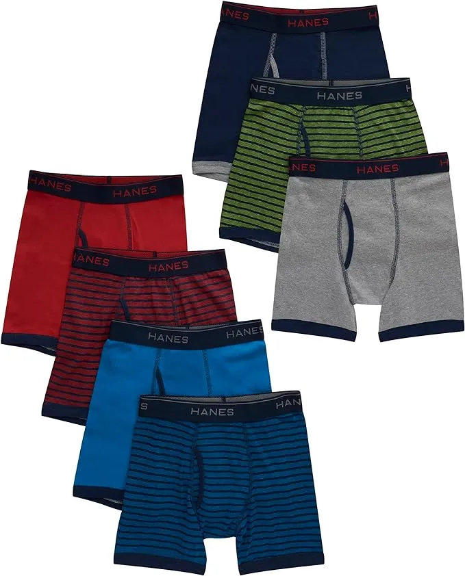 Hanes Boys' 7pk Boxer Briefs - Colors May Vary M