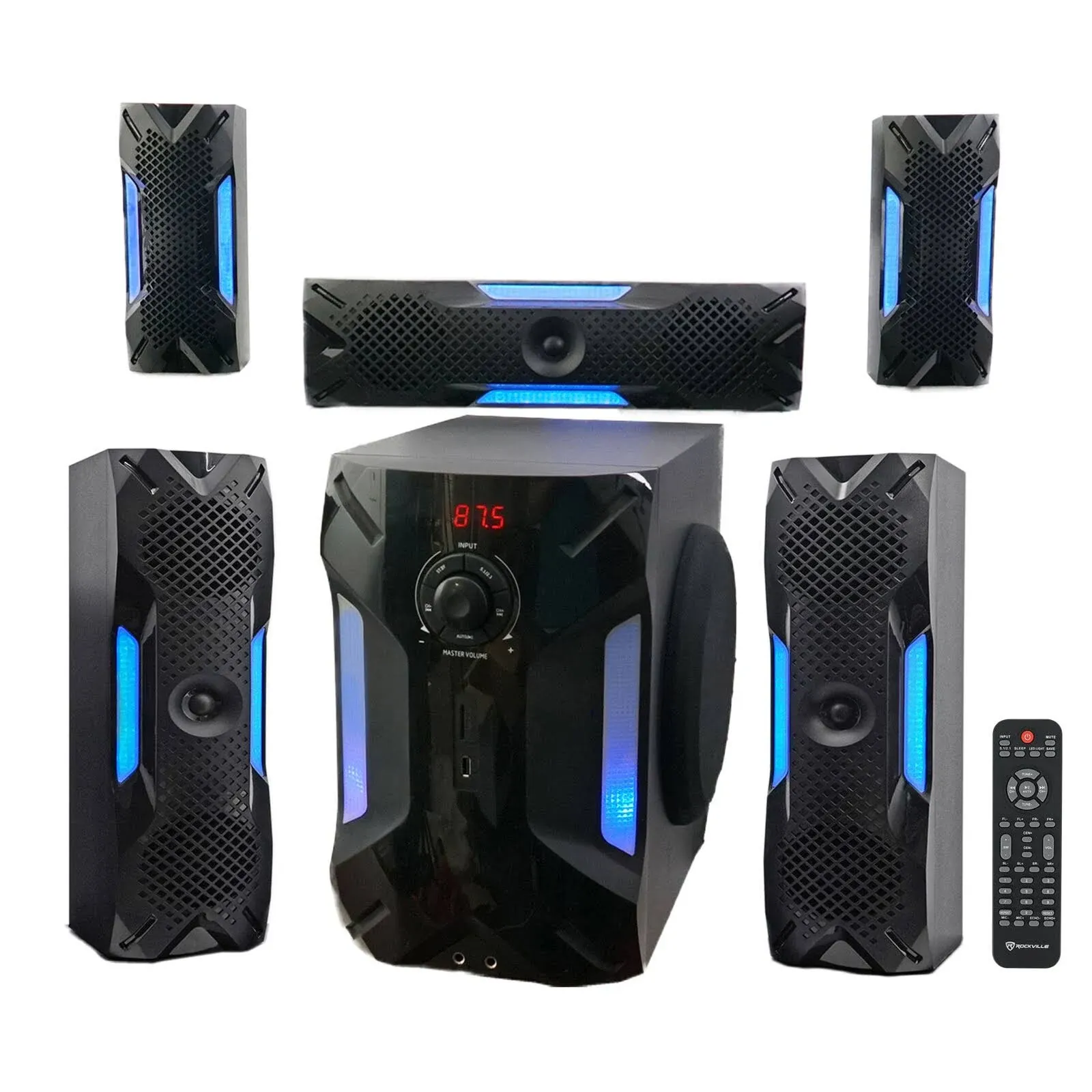 Rockville HTS56 1000W 5.1 Channel Home Theater System/Bluetooth/USB+8