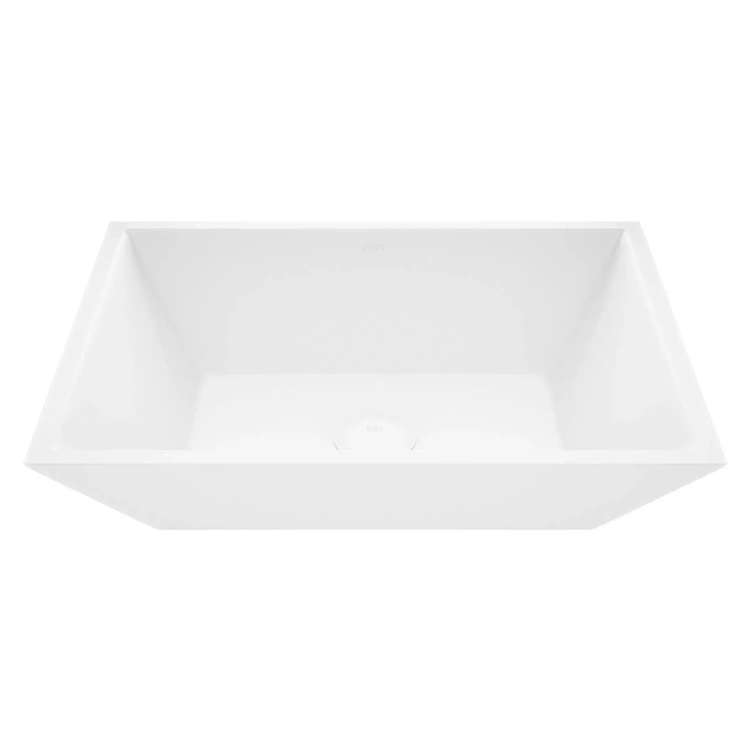 VIGO Vinca 18 inch L x 13.75 inch W Over the Counter Freestanding Matte Stone Rectangular Vessel Bathroom Sink in Matte White - Sink for Bathroom VG04007