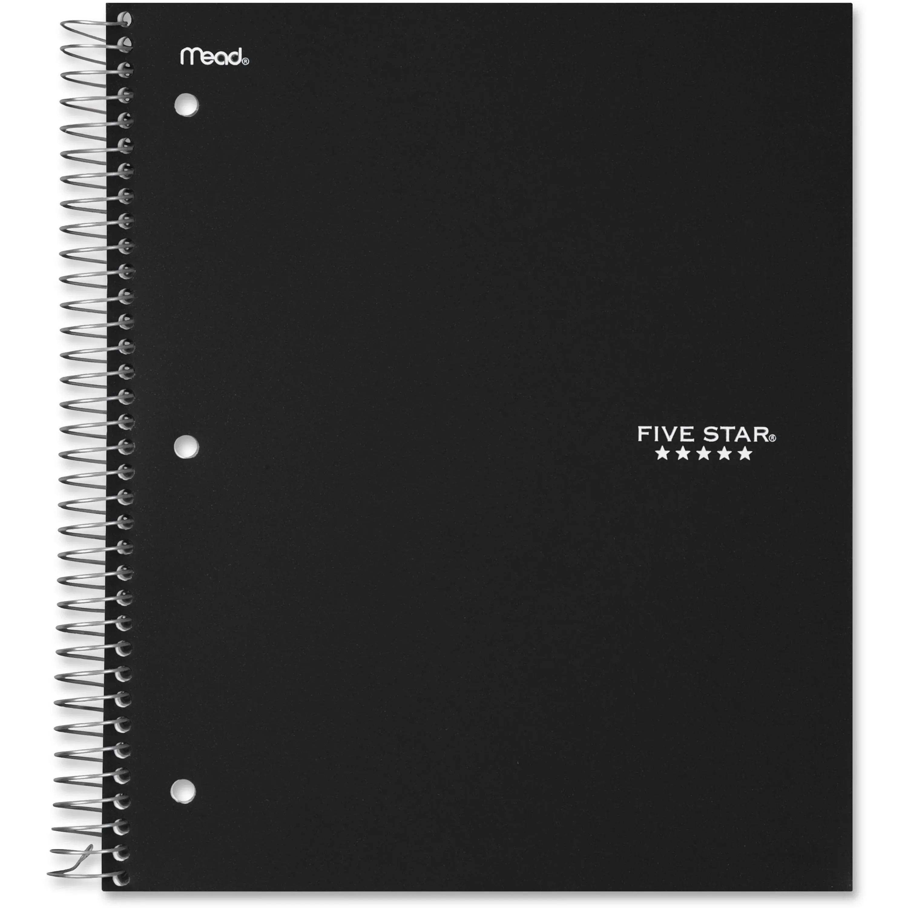 Five Star 3 Subject College Ruled Notebook - Black