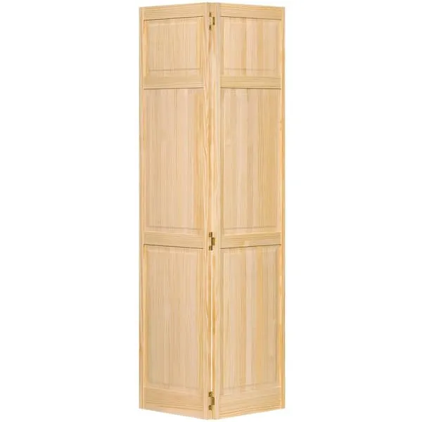 30 in. x 80 in. 30 in. Clear 6-Panel Solid Core Unfinished Wood Interior Closet Bi-Fold Door