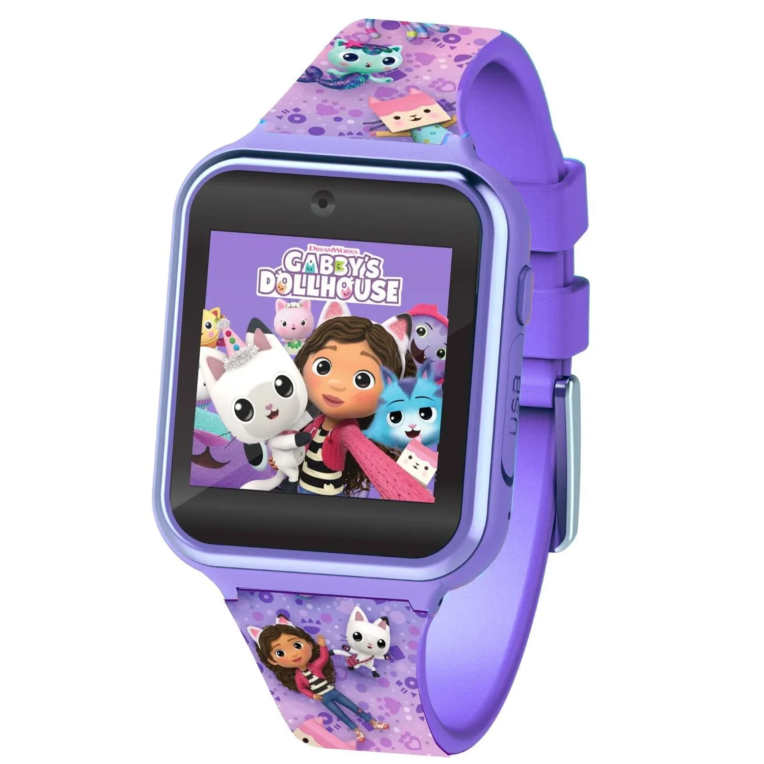 Accutime Kids Gabby's Doll House Purple Educational Touchscreen Smart Watch Toy ...