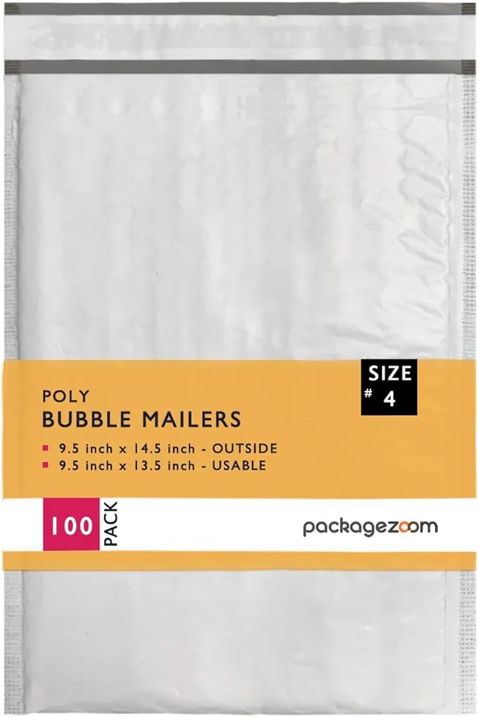 9.5x14.5 inches Poly Bubble Mailer Self Seal Bubble Shipping Envelopes 2.5 Mil 100 Pack