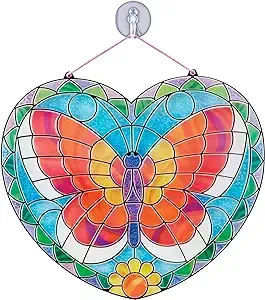 Melissa & Doug Stained Glass Butterfly Art Kit| Arts and Crafts for Kids Age 5+ | Kids Craft Kits | Kids Activity Window Art Kit | Sticker Art | Mess Free Activity | Gifts for Boys & Girls