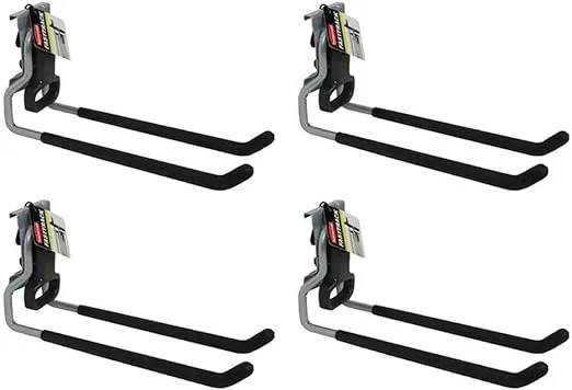 Rubbermaid FastTrack Wall Mounted Garage Storage Utility Multi Hook (4 Pack)