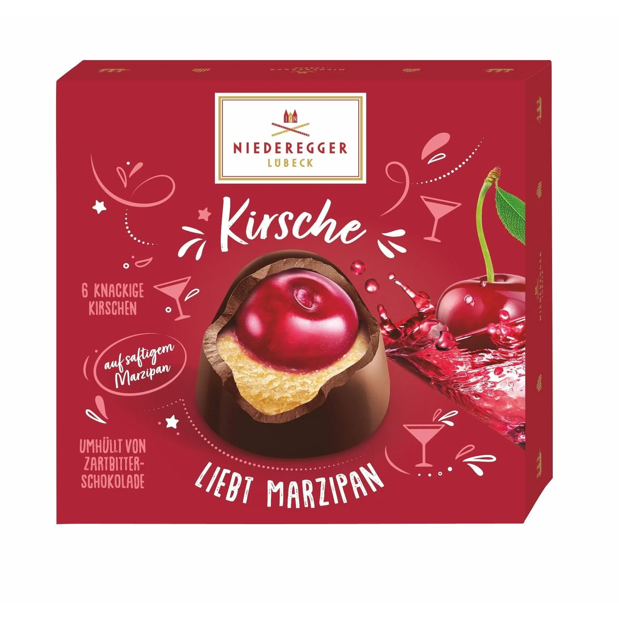 Marzipan Cherry BonBons Pralines in Gift Box