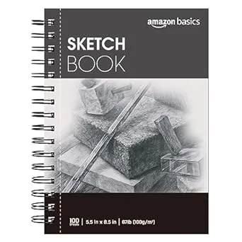 Amazon Basics Sketch Pad, 5.5"x8.5", 67 lb. / 100 gsm, 100 Sheets, White