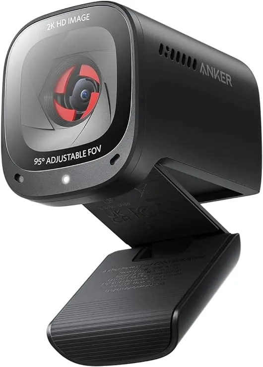 Anker PowerConf C200 Webcam USB 2K pour ordinateur portable, caméra d'ordinateur, avec microphones antibruit AI, micros stéréo, champ de vision