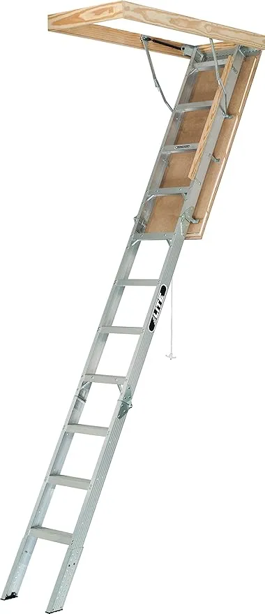 Lite 10-Foot Aluminium Attic Ladder 54"W x 22.5"H, 375-Pound Load Capacity, Type IAA, AA2211