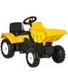 Kids No Power Ride On Excavator With Manual Control Bucket, Pretend Play Toddler Tractor With Forwar In Yellow