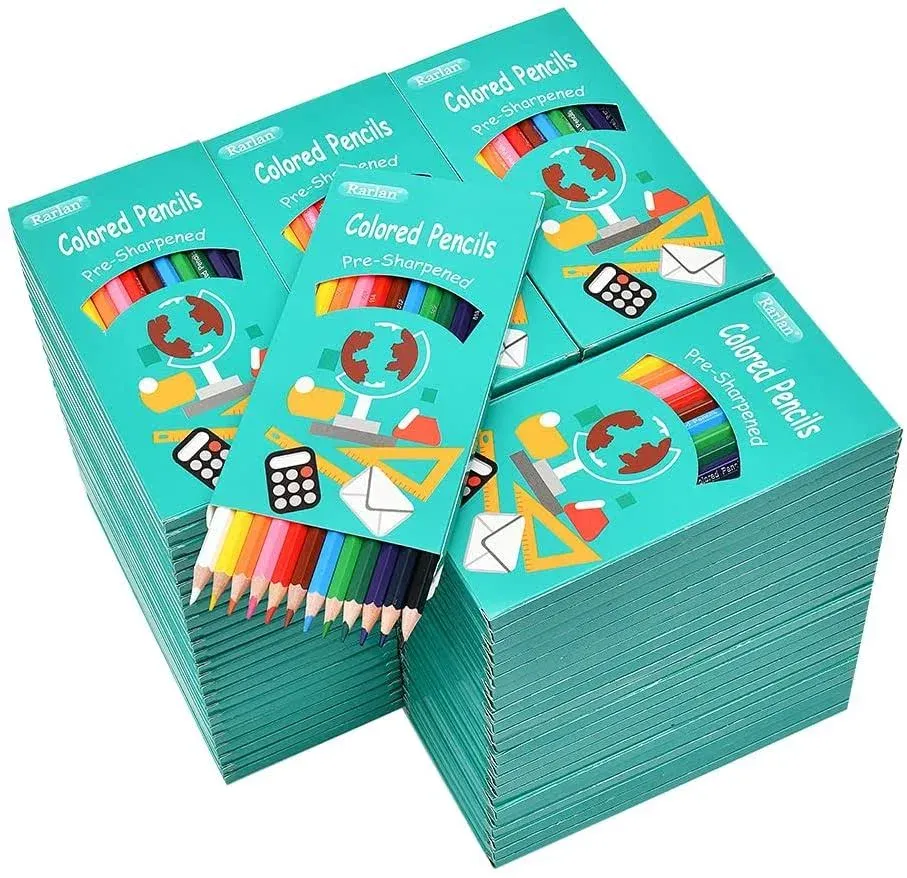  Colored Pencils Bulk, Pre-sharpened Colored Pencils for Kids, 12 Assorted 