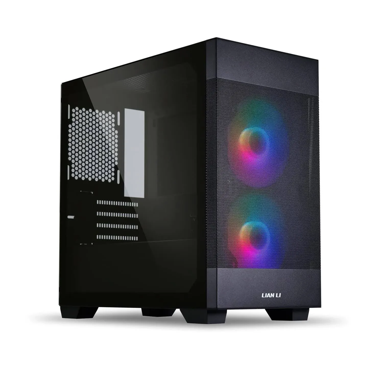 LIAN LI High Airflow Micro ATX PC Case, RGB Gaming Computer Case, Mesh Front Panel Mid-Tower Chassis with 2x140mm ARGB PWM Fans Pre-Installed, Tempered Glass Side Panel (LANCOOL 205M MESH, Snow)