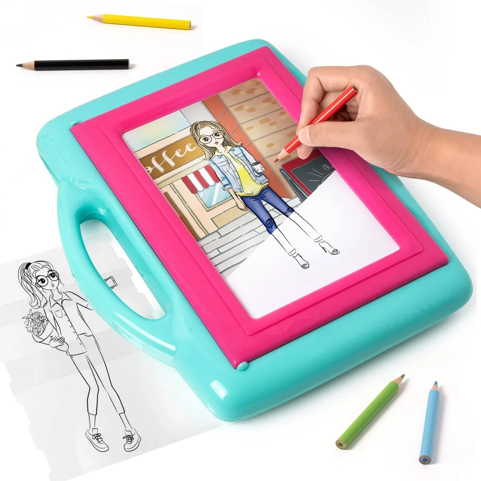 Zyerch Light Up Tracing Pad, Fashion Design Activity Kit for Girls, Eye-Soft ...