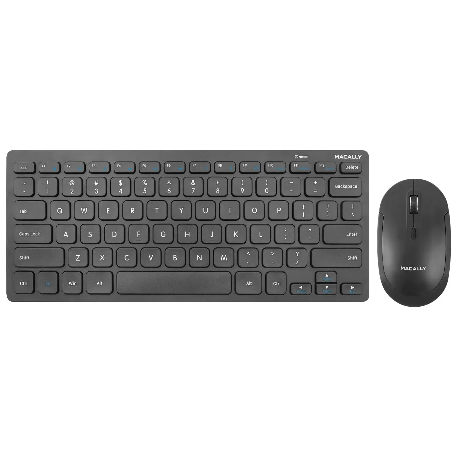 Macally Compact Wireless RF Keyboard and Mouse Combo for PC