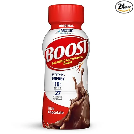 BOOST Original, Nutritional Drink, Rich Chocolate, 10g Protein, 24 - 8 fl oz Bottles