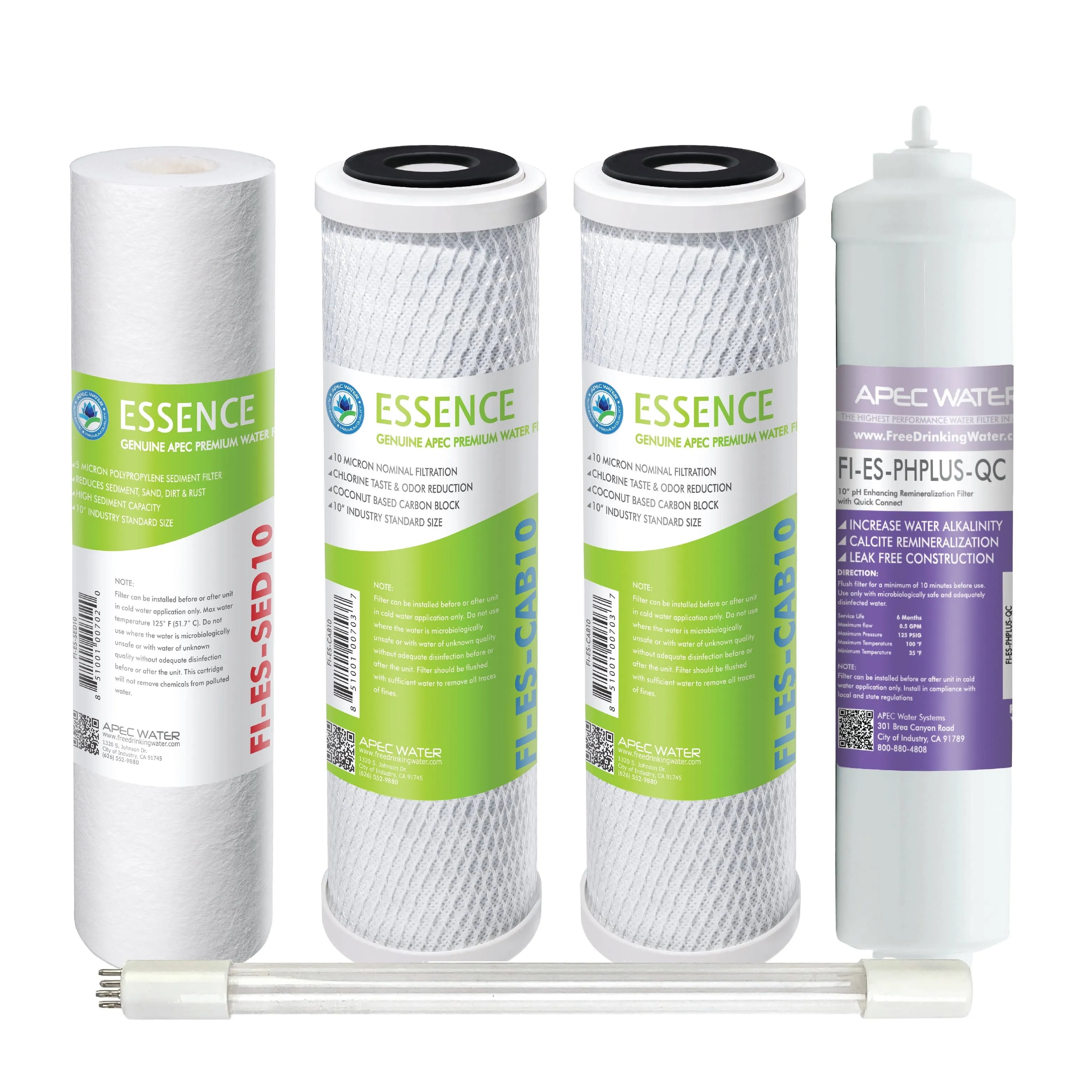 APEC Pre-Filter Set for Essence pH+ UV RO System ROES-PHUV75 (Stage 1-3, 6, 7)