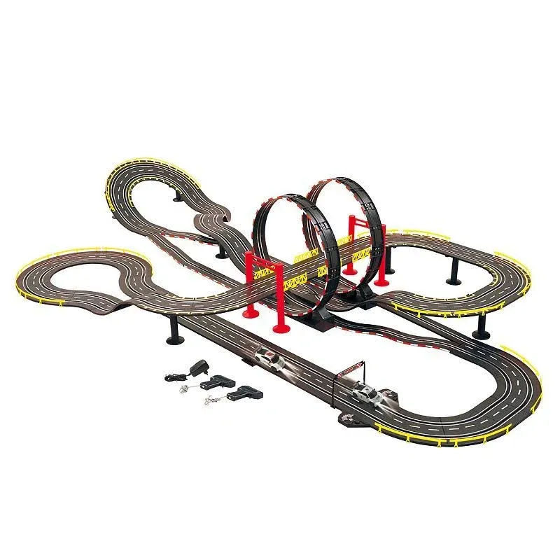 New! AUDI Sport Golden Bright Big Loop Chaser Road Racing Set- Electric Powered