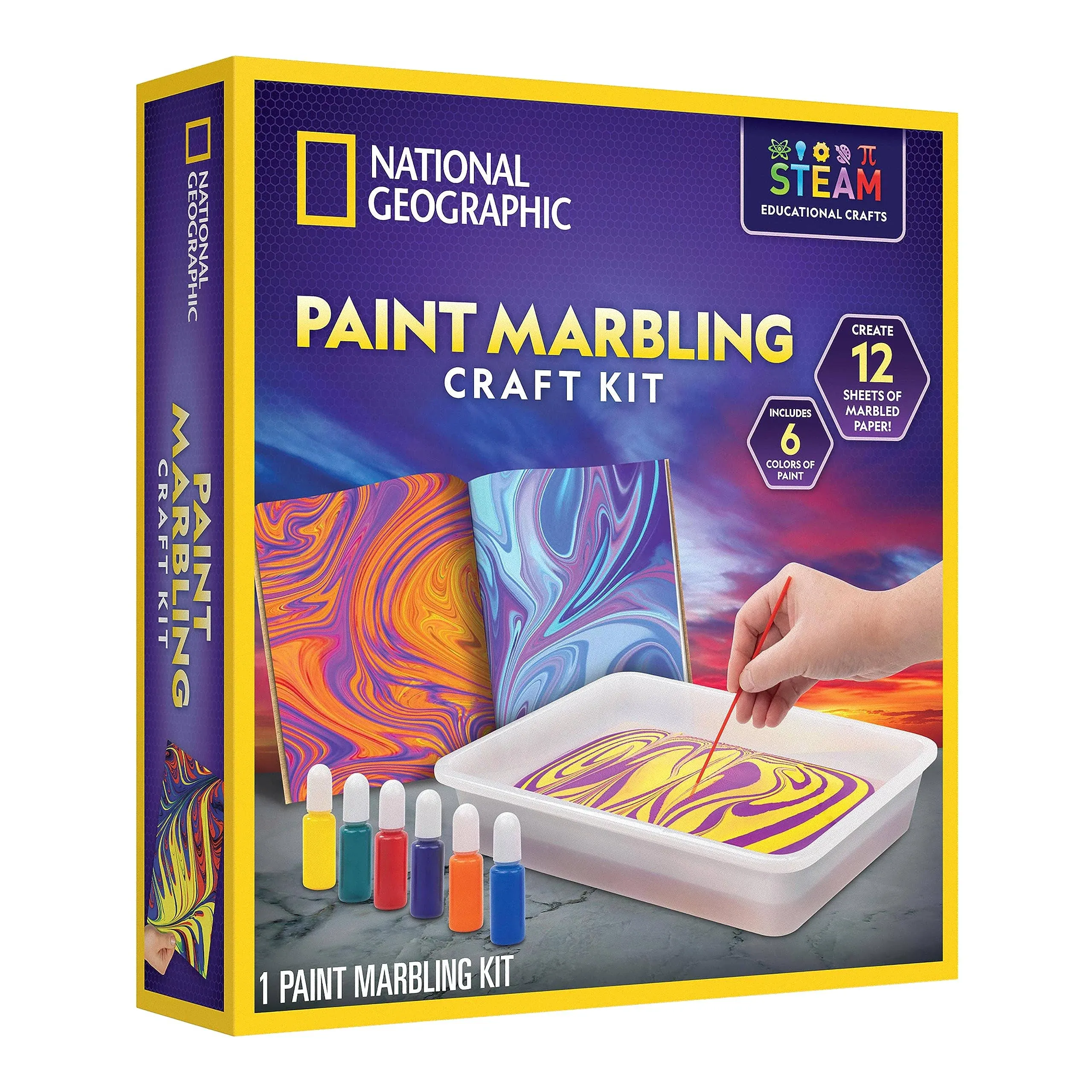 National Geographic Paint Marbling Arts & Crafts Kit - Water Marbling Paint Art ...