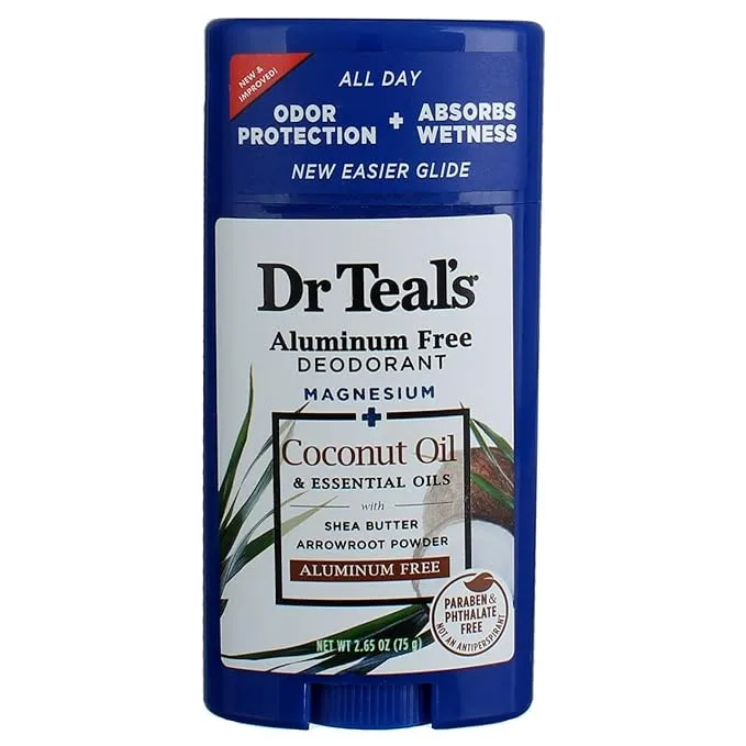 Dr. Teals Deodorant Variety Gift Set (2 Pack 2.65oz ea.) - Eucalyptus & Coconut Oil - Essential Oils Shea Butter & Magnesium Help absorb Moisture & K