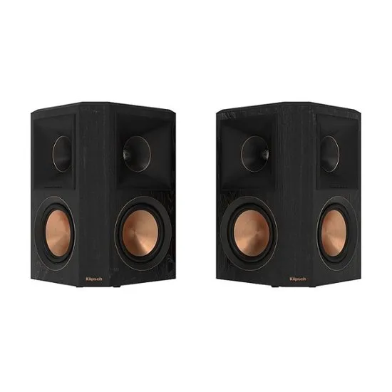 Klipsch Reference Premiere RP-502S II Home Theater Surround Sound Speaker Pair with Wall Mounting Options & an Updated Tractrix Horn with 5.25” Cerametallic Woofers in Ebony