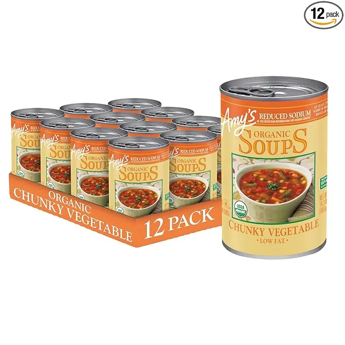 Organic Chunky Vegetable Soup, Reduced Sodium Pack of 12