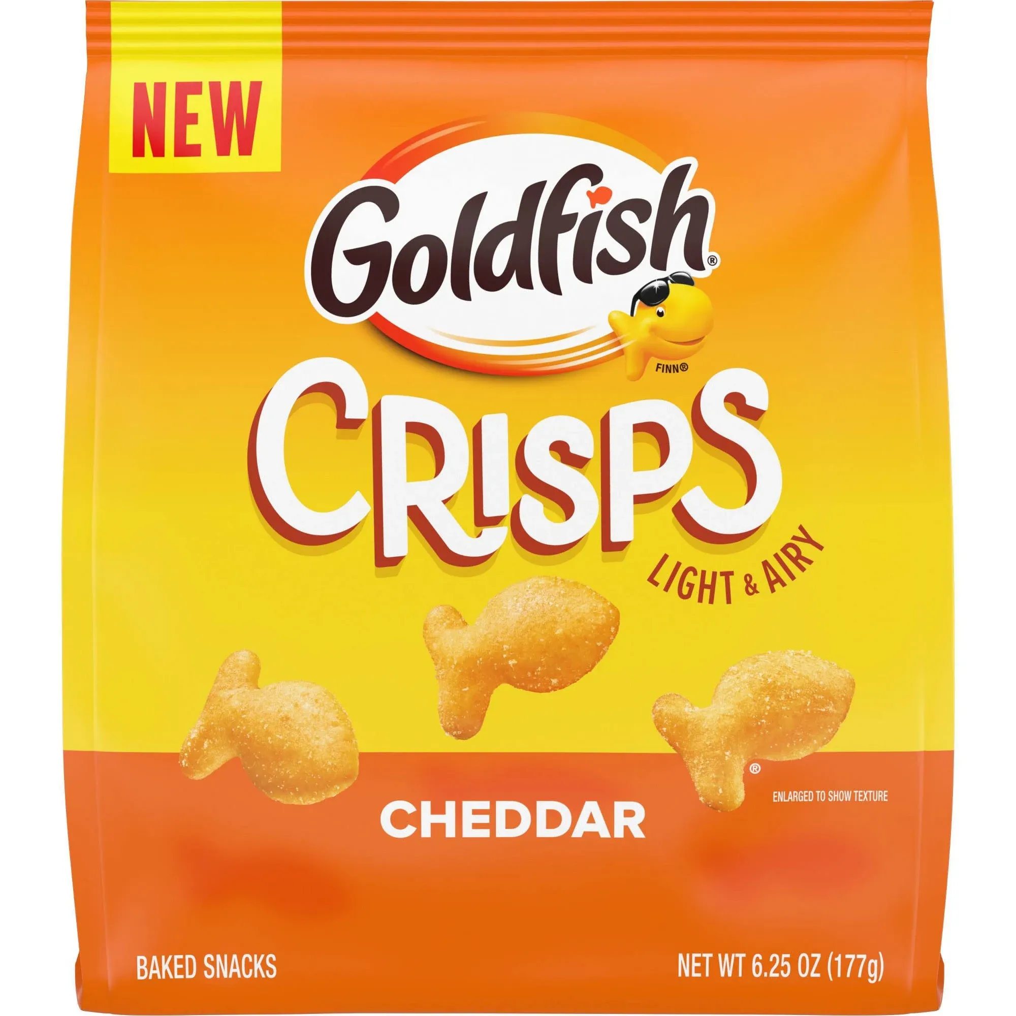 Goldfish Crisps Cheddar Cheese Baked Chip Crackers, 6.25 oz Bag